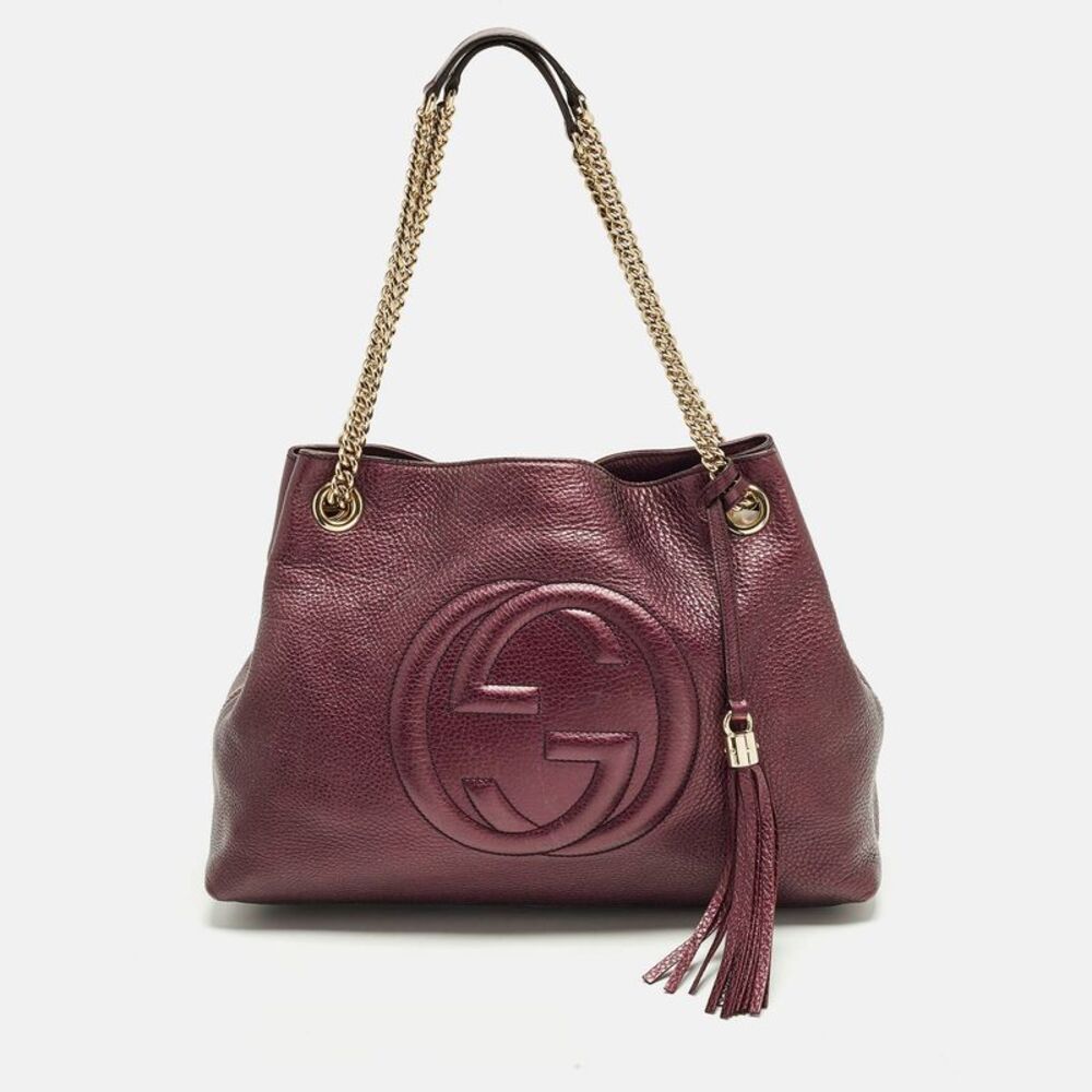Gucci Soho Chain Medium Purple Leather Shoulder Bag